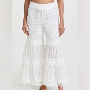WAIMARI Lace Embroidered Flare Pants